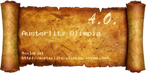 Austerlitz Olimpia névjegykártya